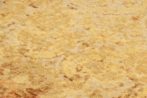 Rug & Kilim’s Distressed European Rug in Beige-brown & Gold | Area Rug in Rugs by Rug and Kilim