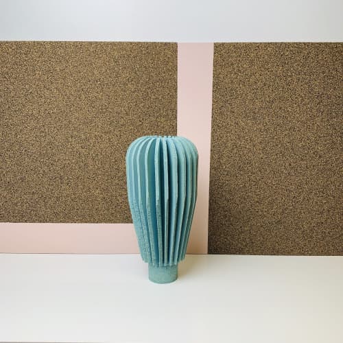 Large Architect Billow Vessel - Turquoise | Vase in Vases & Vessels by Andrew Walker Ceramics | Private Residence, Sheffield in Sheffield. Item made of ceramic