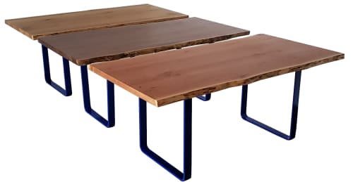 Miller Seamed Live Edge Table | Dining Table in Tables by FAB&MADE. Item composed of oak wood in minimalism or mid century modern style