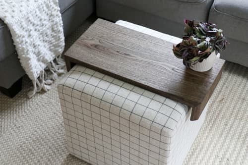 Black Hackberry Ottoman Foot Stool Table | Side Table in Tables by Hazel Oak Farms. Item composed of wood