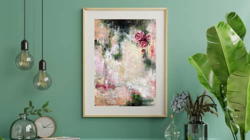 Roses and Lace | Mixed Media by Angela Blaha. Item composed of paper in contemporary or transitional style