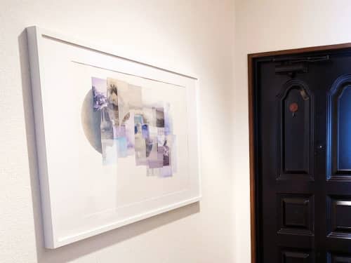 Living Near Water Hand Sewn Collage | Mixed Media by Linden Eller. Item made of paper with synthetic