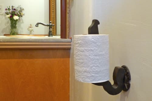 Railroad Anchor Toilet Paper Dispenser Wall Mounted | Hook in Hardware by RailroadWare Lighting Hardware & Gifts. Item composed of steel in industrial style