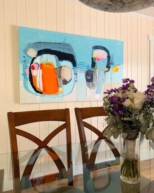 Abstract Painting | Oil And Acrylic Painting in Paintings by Claire Desjardins. Item made of canvas with synthetic