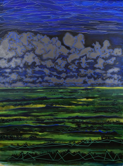 The Valley | Oil And Acrylic Painting in Paintings by Leilani Norman Art & Design. Item made of canvas compatible with contemporary style