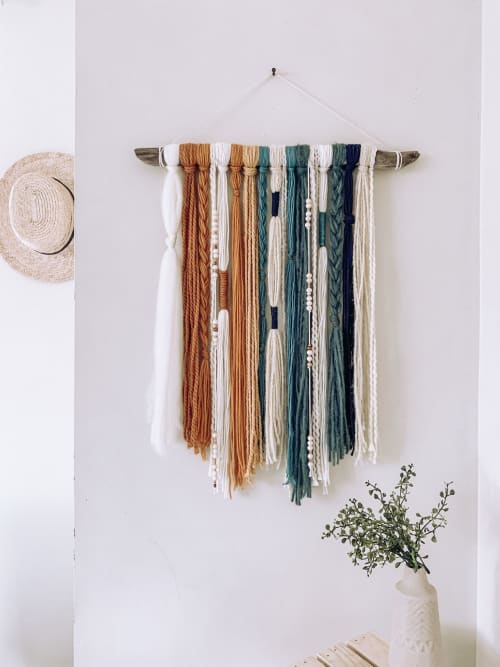 Handmade Colorful Textured Wall Hanging Decor - Boho Style | Macrame Wall Hanging in Wall Hangings by Hippie & Fringe. Item made of wood with fabric works with boho & art deco style