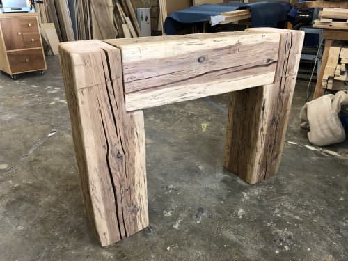 Wood beam console deals table