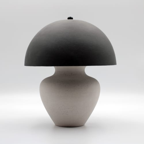 Porcini mushroom table lamp | Lamps by ENOceramics. Item made of ceramic works with minimalism & country & farmhouse style