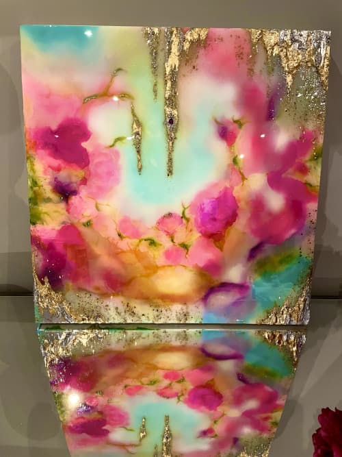Enchanted Gardens III | Mixed Media by Wall Jewelry by Robyn Camargo. Item made of birch wood with synthetic