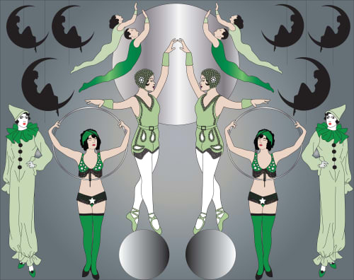 CIR01 (Deco Circus) | Wallpaper in Wall Treatments by ART DECOR DESIGNS. Item made of paper works with art deco style