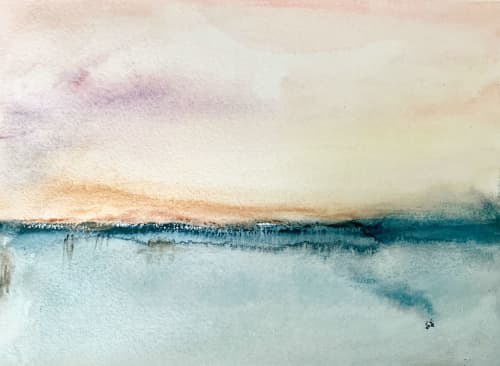 Fly Like An Eagle Watercolor Landscape Painting | Watercolor Painting in Paintings by Susi Schuele Art. Item composed of paper compatible with minimalism and contemporary style