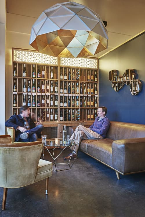 Sun Chandelier Gold 140 Beckrew Wine House Houston TX | Chandeliers by ADAMLAMP