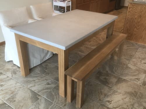 Dupont Concrete Dining Table | Tables by Wood and Stone Designs. Item made of walnut
