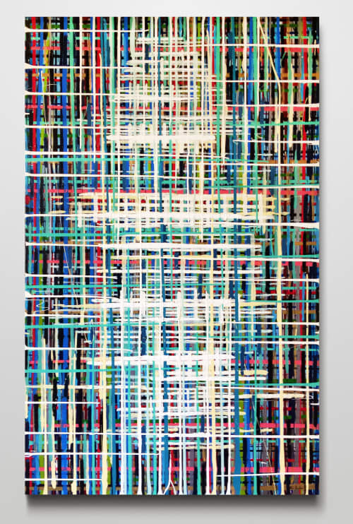 Urban Grid | Oil And Acrylic Painting in Paintings by Kari Souders | Korman Residential at Casa Del Sol in Haverford. Item composed of canvas and synthetic