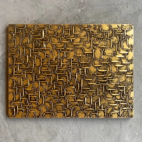 Industrial Chic No 7 (SOLD) | Oil And Acrylic Painting in Paintings by Alessia Lu. Item composed of canvas in minimalism or country & farmhouse style