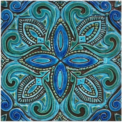 Kitchen backsplash tile (1 tile), Spanish tile #8, | Tiles by GVEGA. Item made of ceramic