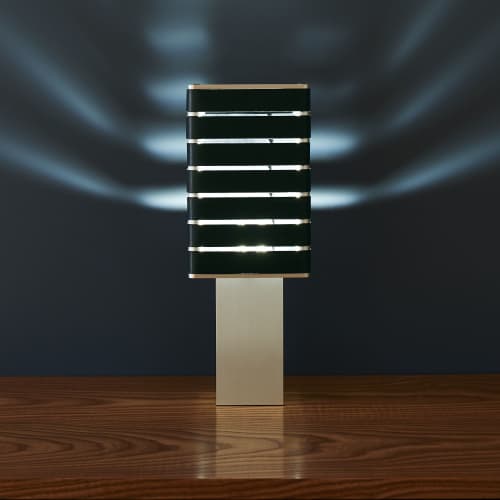 Exigen by Mnima. Table Light Sculpted from Solid Aluminum. | Table Lamp in Lamps by mnima. Item composed of aluminum and leather