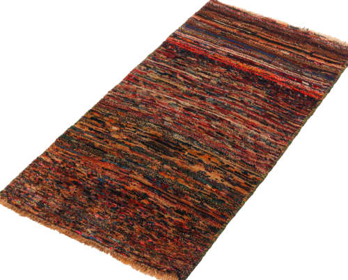Vintage Gabbeh Tribal rug in Polychromatic Striae Pattern | Area Rug in Rugs by Rug and Kilim
