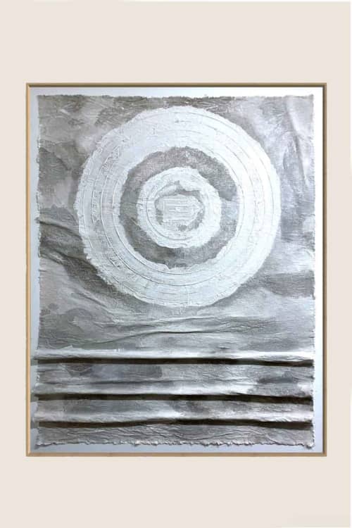 Circles C6048 A | Mixed Media in Paintings by Michael Denny Art, LLC. Item made of bamboo & canvas compatible with minimalism and contemporary style