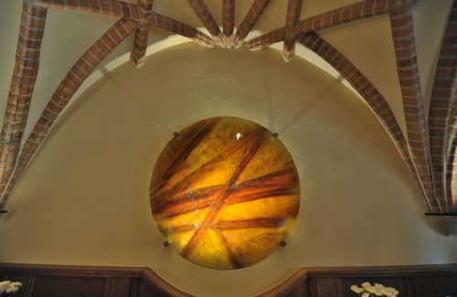 Vault Disks | Glasswork in Wall Treatments by ARCHIGLASS by Urbanowicz | Pod Starym Głogiem | restauracja w ratuszu in Głogów. Item composed of glass compatible with contemporary and eclectic & maximalism style
