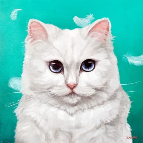 Kitten Mischief | Oil And Acrylic Painting in Paintings by Paws By Zann Pet Portraits. Item made of wood with synthetic