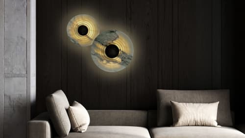 Messier Marble Sconces | Sconces by ETAMORPH. Item composed of marble compatible with contemporary style