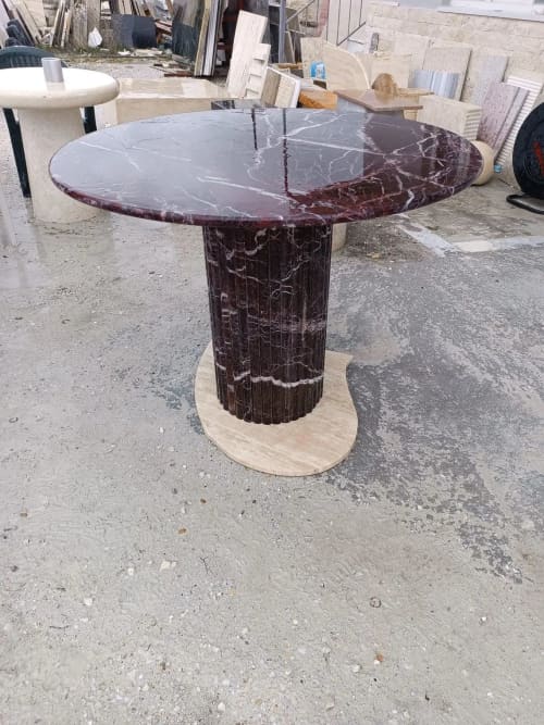 Dining Table Rosso Levanto Marble | Tables by Babil Stone. Item made of stone works with minimalism & art deco style