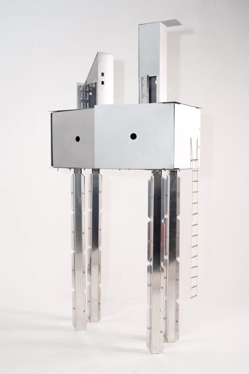 Interactive Aluminium Cabinet – Opposite Door Series | Shelving in Storage by 4AM Product Design. Item composed of aluminum compatible with minimalism and contemporary style