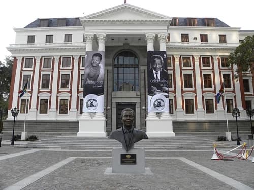 Nelson Mandela Bust | Public Sculptures by Barry Jackson Artist | Parliament of Republic of South Africa in Cape Town. Item made of bronze