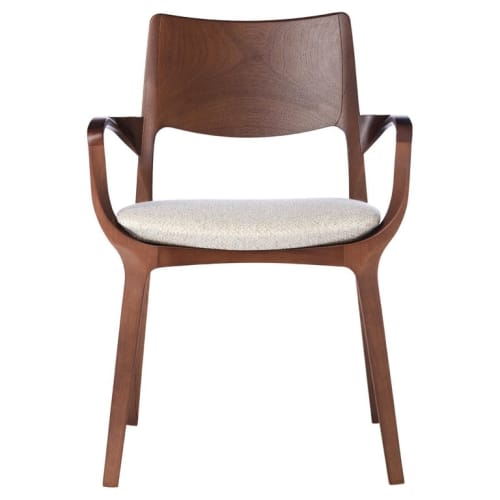 Post-Modern Style Aurora Chair in Walnut Finish with Wooden | Armchair in Chairs by SIMONINI. Item composed of walnut and fabric