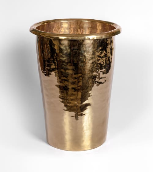 Luxury Waste Bin N20 | Storage Bin in Storage by Poignees D'Amour French Bronze Hardware. | West Hollywood Home in West Hollywood. Item made of brass