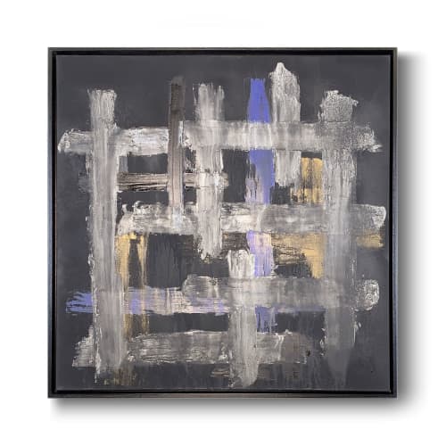 Crossroads No. 6 - Original mixed-media abstract | Mixed Media in Paintings by J. Kent Martin. Item made of canvas works with mid century modern & modern style