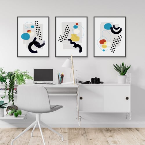 Shape and Hue Series 2 - 3 Print Set | Prints by Michael Grace & Co.. Item made of paper