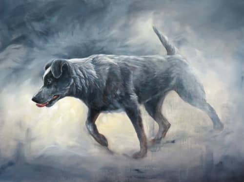 Heeler on the Job | Oil And Acrylic Painting in Paintings by Paws By Zann Pet Portraits. Item made of paper