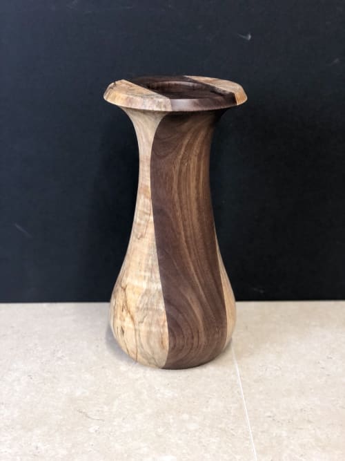 Black walnut and spalted maple vase 2 | Vases & Vessels by Patton Drive Woodworking. Item composed of maple wood