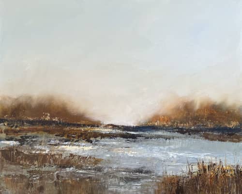 Winter's Pond | Oil And Acrylic Painting in Paintings by Filomena Booth Fine Art. Item made of canvas compatible with country & farmhouse and coastal style