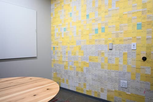 "Overdue" | Wall Sculpture in Wall Hangings by ANTLRE - Hannah Sitzer | Google RWC SEA6 in Redwood City. Item composed of paper and synthetic