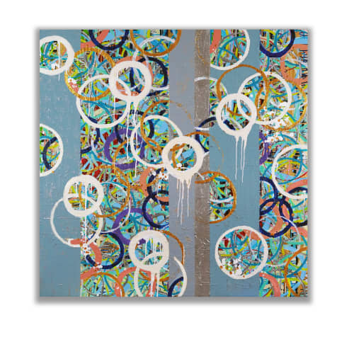 Urban Radians | Oil And Acrylic Painting in Paintings by Kari Souders. Item made of canvas compatible with boho and contemporary style