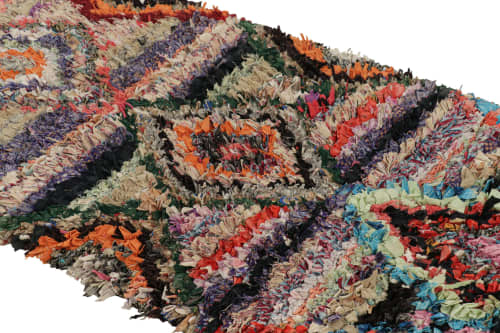 Vintage Moroccan Rug with Polychromatic Diamond Medallion | Area Rug in Rugs by Rug and Kilim