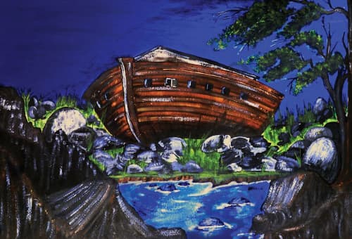 Noah's Ark | Prints by LaShonda Scott Robinson. Item made of wood & canvas compatible with contemporary and traditional style