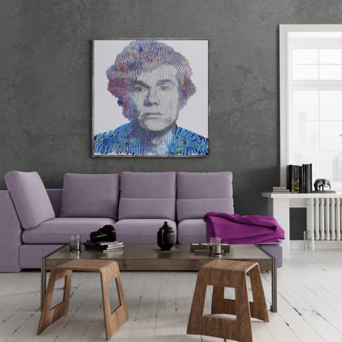 Andy Wahrol the king of New York City | Mixed Media by Virginie SCHROEDER. Item composed of canvas and synthetic in minimalism or contemporary style