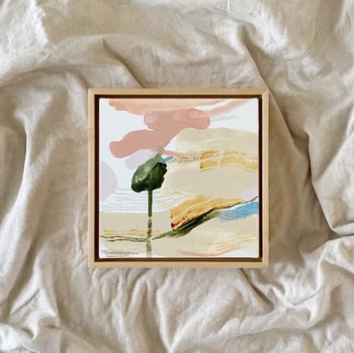 “clouded view” 8”x8” | Oil And Acrylic Painting in Paintings by Quinn Dimitroff. Item composed of synthetic