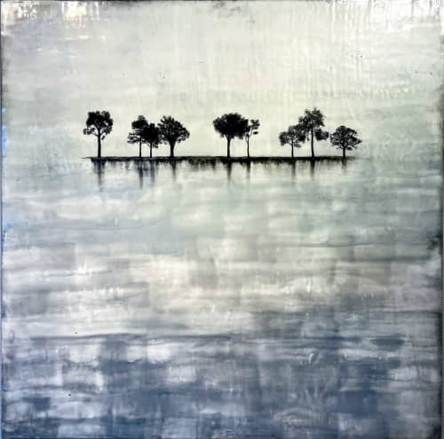 36"x36" custom commission | Mixed Media by Shari Lyon Fine Art
