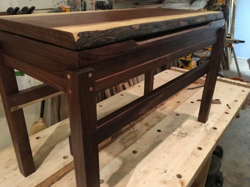 Walnut Piano Bench | Benches & Ottomans by Ney Custom Tables : Design and Fabrication | University of Kentucky Hospital Heliport in Lexington. Item composed of wood