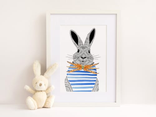 River the Rabbit | Prints by Chrysa Koukoura. Item composed of paper