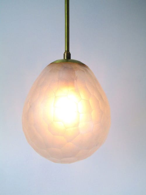 Faceted Eggshell Pendant | Pendants by Esque Studio. Item made of metal & glass
