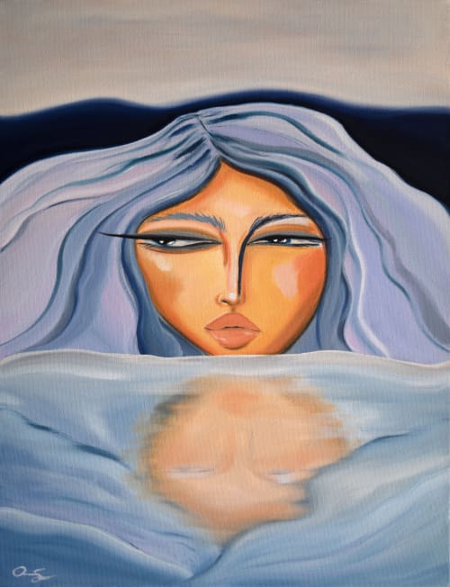 Float - The Self Reflection Collection | Oil And Acrylic Painting in Paintings by Amy Straley. Item composed of canvas in contemporary or eclectic & maximalism style