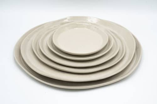 Range of tableware in off white. Plates, cups, bowls,... | Dinnerware by Charlotte Ceramics | Private Residence in Ibiza. Item composed of stoneware