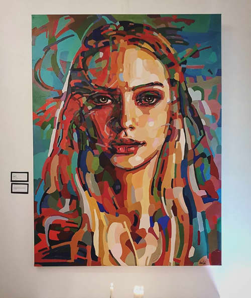 Contrast | Oil And Acrylic Painting in Paintings by Noemi Safir Artist. Item made of canvas with synthetic