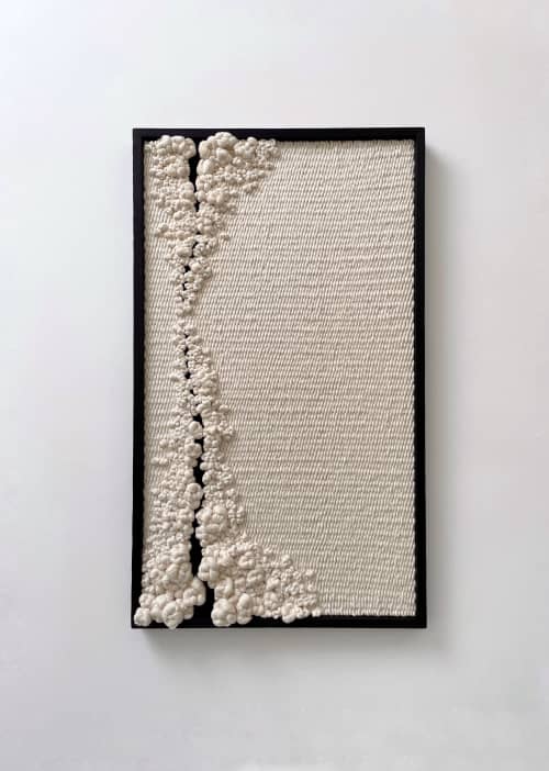 Woven wall art frame (Gorge 001) | Tapestry in Wall Hangings by Elle Collins. Item composed of oak wood & cotton compatible with minimalism and contemporary style